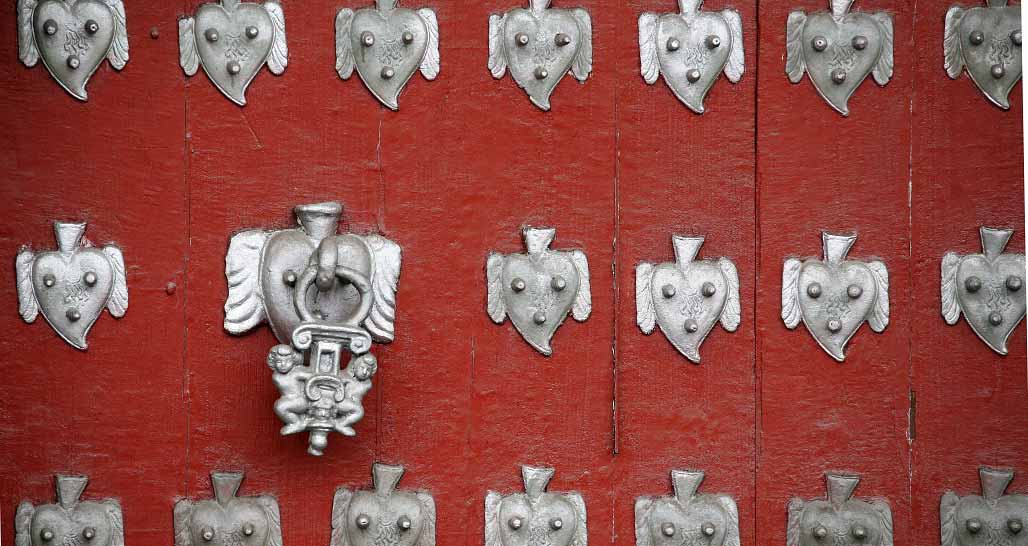 Quito - detail of historic door, old town